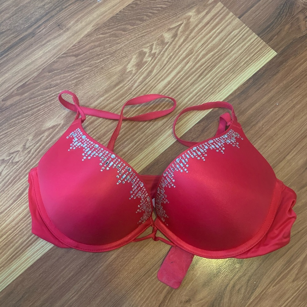 VS Bombshell Bra Hot Pink w/Rhinestones 36B
